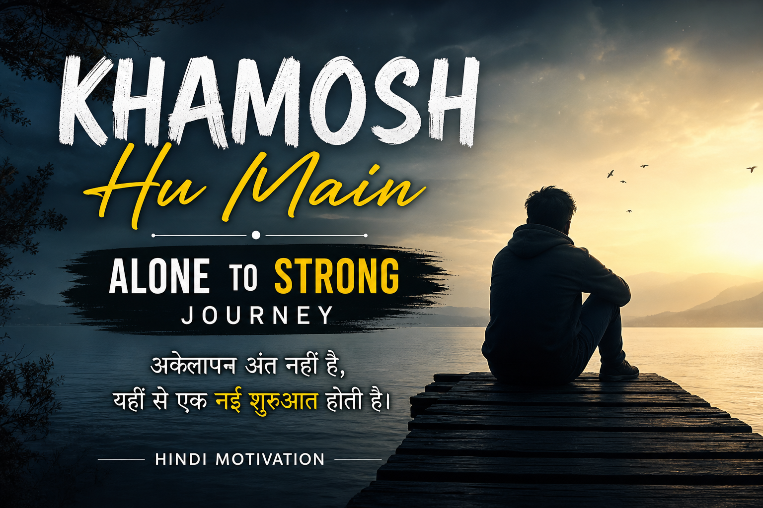khamosh hu main hindi motivation alone to strong journey motivational story image